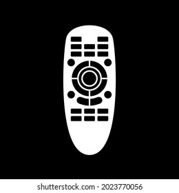 Remote control. Technology communication switch button. Program device. Wireless keyboard. Isolated flat illustration on black background. White contour line. Universal electronic controller. Vector.
