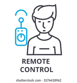 remote control thin line icon, sign, symbol, illustation, linear concept, vector 