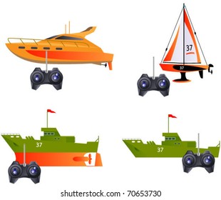 remote control toy ships in vector. Expansion of the series