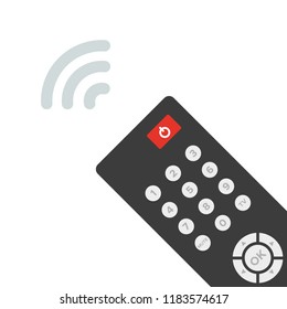 Remote control. TV remote controller with wireless signal. Vector illustration, flat design