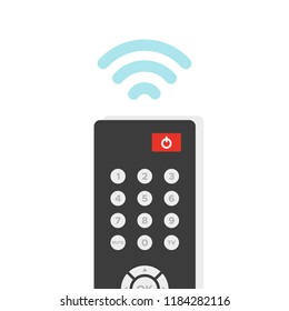 Remote control. TV remote controller with wireless signal. Vector illustration, flat design