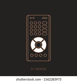 Remote control TV equipment device communication sign media vector icon
