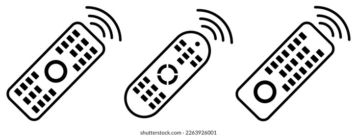 Remote control TV icons in line style. Design can use for web and mobile app. Vector illustration
