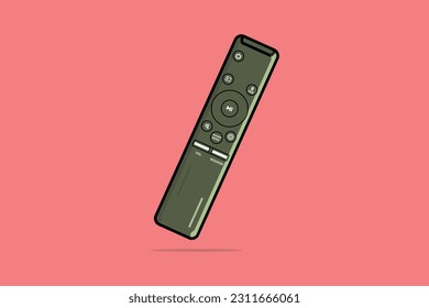 Remote Control For TV or Media Center vector illustration. Technology objects icon concept. Device for films cinema video. Leisure at home vector design.