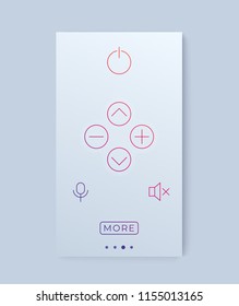 remote control for tv mobile app, ui, vector interface