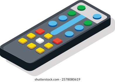 Remote control for TV on white background 