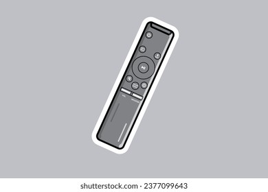 Remote Control For TV Sticker design vector illustration. Technology objects icon concept. Device for films cinema video sticker design. Leisure at home vector design.