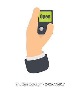 Remote control for unlocking the car. Wireless car alarm device, vector illustration