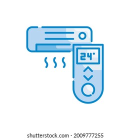 Remote control vector blue icon style illustration. EPS 10 File symbol