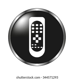 Remote control - vector icon; black button