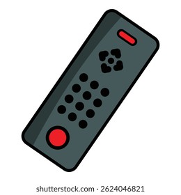 Vetor de controle remoto, ícone. Ícone remoto de TV de design de estilo plano isolado no fundo branco. Design gráfico de silhueta de ícone remoto de ilustração vetorial moderna. Perfeito para símbolo de sinal remoto.