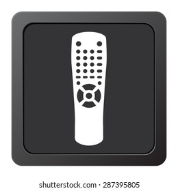 Remote control - vector icon on a grey button