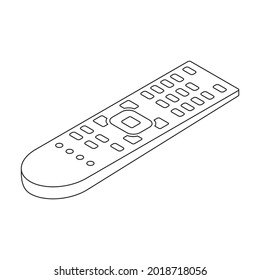 Remote control vector icon. Outline vector icon isolated on white background remote control.