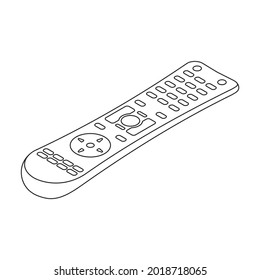 Remote control vector icon. Outline vector icon isolated on white background remote control.