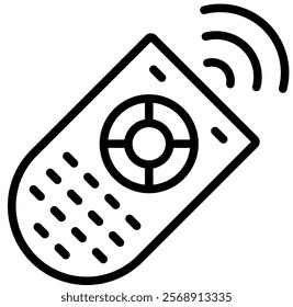 Remote Control Vector Lineal Icon On White Background.