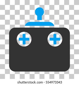 Remote Control vector pictograph. Illustration style is flat iconic bicolor blue and gray symbol on a transparent background.