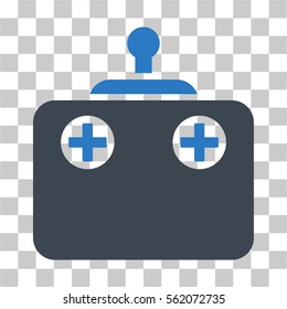 Remote Control vector pictograph. Illustration style is flat iconic bicolor smooth blue symbol on a transparent background.