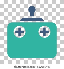 Remote Control vector pictograph. Illustration style is flat iconic bicolor cobalt and cyan symbol on a transparent background.