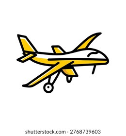 Remote controlled airplane drone. Propeller powered aircraft for surveillance or delivery.