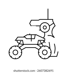 remote controlled toy child game play line icon vector. remote controlled toy child game play sign. isolated contour symbol black illustration