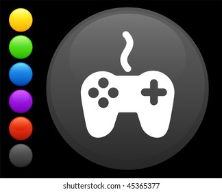 remote controller icon on round internet button original vector illustration 6 color versions included