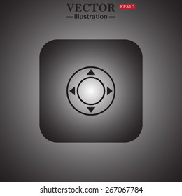 Remote controller's dial, knob, joystick template, web icon. vector design