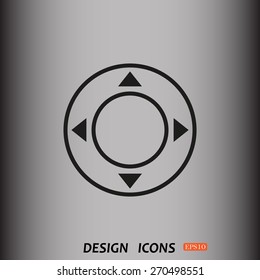 Remote controller's dial, knob, joystick template. icon. vector design