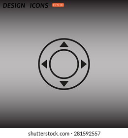 Remote controller's dial, knob, joystick template. icon. vector design
