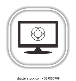 Remote controller's dial, knob, joystick template. Modern design flat style icon