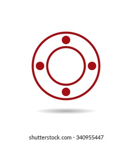 Remote controller's dial, knob, joystick template. icon. vector design