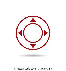 Remote controller's dial, knob, joystick template. icon. vector design