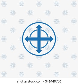 Remote controller's dial, knob, joystick template. icon. vector design background with snowflakes