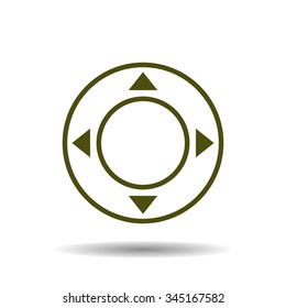 Remote controller's dial, knob, joystick template. icon. vector design