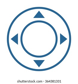Remote controller's dial, knob, joystick template icon, vector illustration. Flat design style