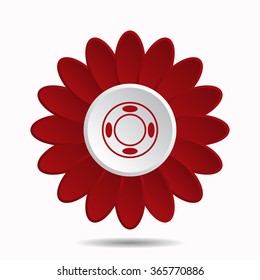 Remote controller's dial, knob, joystick template icon, vector illustration. Modern design. Flat design style