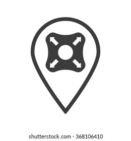 Remote controller's dial, knob, joystick template icon, vector illustration. Modern design. Flat design style