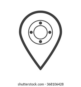 Remote controller's dial, knob, joystick template icon, vector illustration. Modern design. Flat design style