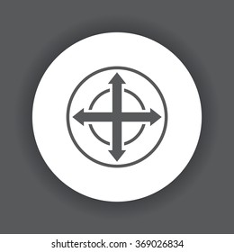 Remote controller's dial, knob, joystick template icon, vector illustration. Flat design style