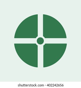 Remote controller's dial, knob, joystick icon, vector illustration.  Flat design style.