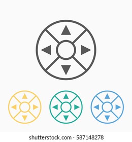Remote controller's dial, knob, joystick icon