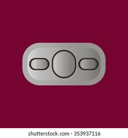 Remote controller's knob, joystick  icon vector illustration. Flat design style 