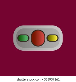 Remote controller's knob, joystick icon vector illustration. Flat design style
