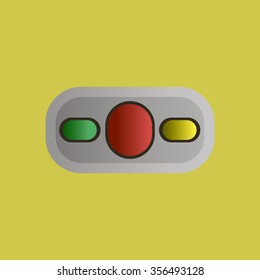 Remote controller's knob, joystick icon vector illustration. Flat design style