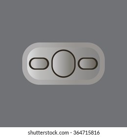 Remote controller's knob, joystick  icon vector illustration. Flat design style 