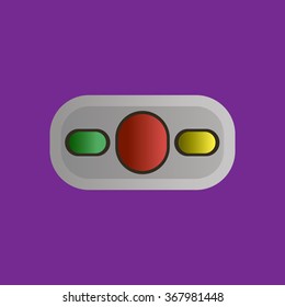 Remote controller's knob, joystick icon vector illustration. Flat design style