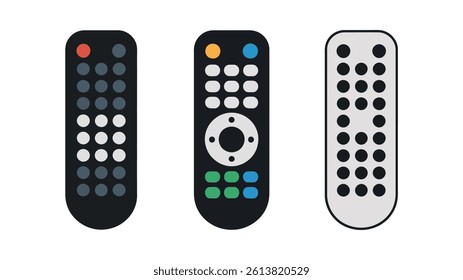 Remote Controls: Array of modern remote control devices, in a minimalist aesthetic, presenting a collection of devices, clean design.