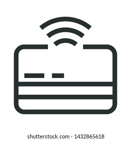 remote credit card - minimal line web icon. simple vector illustration. concept for infographic, website or app.