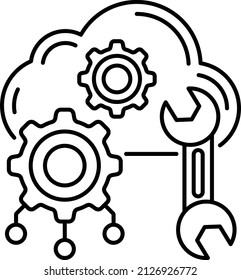 Remote Data Settings Vector Icon Design, Cloud Computing Symbol, Client Server Model Sign, Web Hosting And Edge Device Stock Illustration, Configuration Management Concept, 