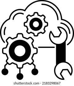 Remote Data Settings Vector Icon Design, Cloud Processing Symbol, Computing Services Sign, Web Services and Data Center stock illustration, Configuration management Concept