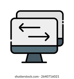 Remote Desktop Vector for Online Office Access. Digital workspace control concept, virtual computer connection.